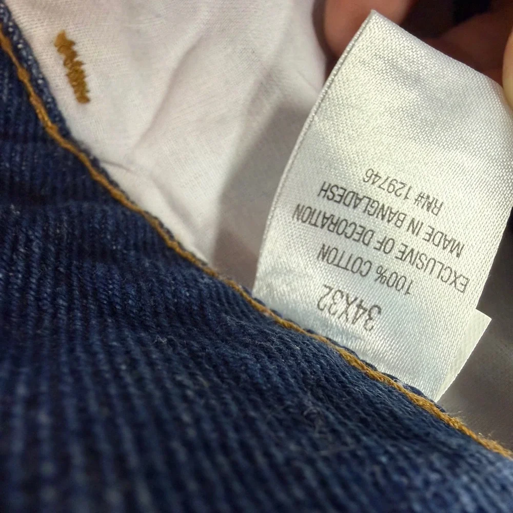 Mountain and Wave Mens Carpenter Jeans Medium Wash Blue Denim 34x32‎ 3877TS